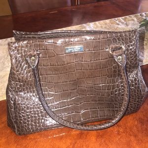 Kate spade brown crocodile purse